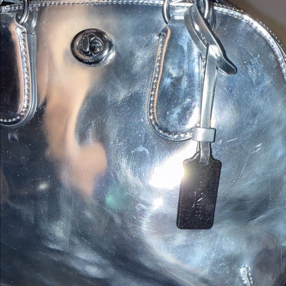 Coach Prince Street Mini Satchel in Mirror Metallic Leather - Picture 3 of 6